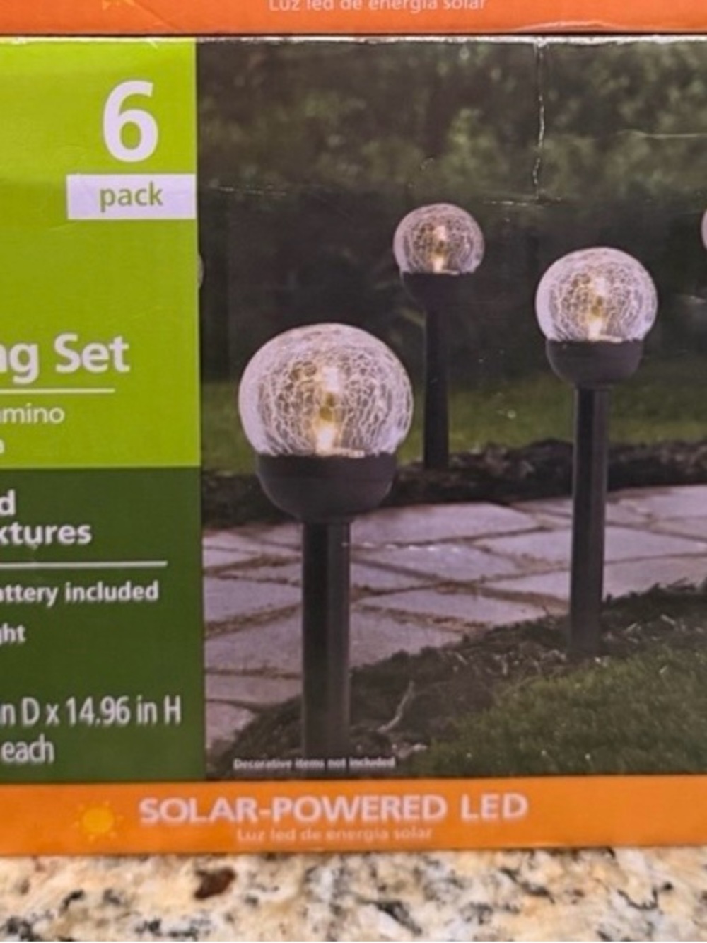 Mainstays Black and Clear Solar Pathway Light Set (6-Pack)